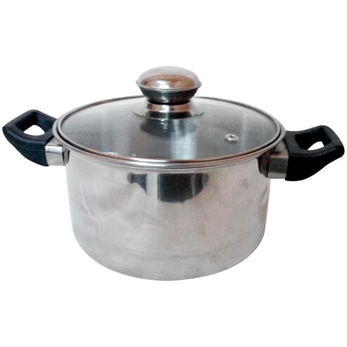 555 SA Panci Stainless Steel 18 cm Tutup Kaca