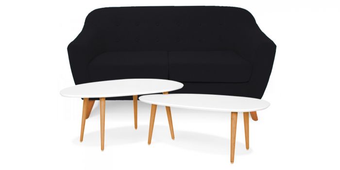 Fabelio Sofa 2 Kursi Jobi - Black